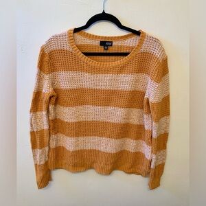 Cute Orange and Cream Striped Sweater a.n.a Womens size XL Long Sleeve Pullover